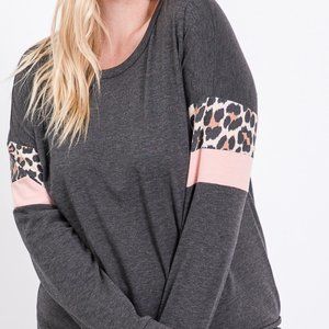 Plus Charcoal Grey Color Block Top (UNWORN/NOTAGS)